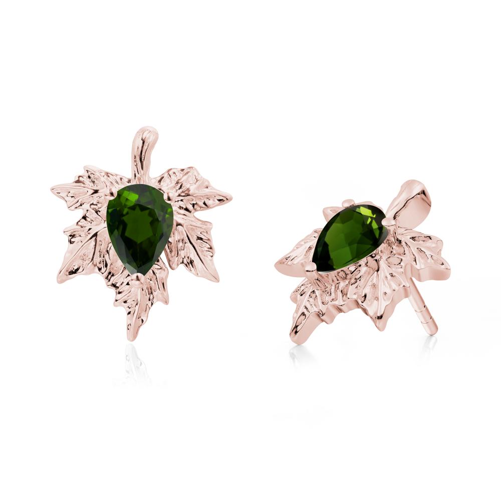 Maple Pear Shaped Diopside Earrings - LUO Jewelry #metal_18k rose gold