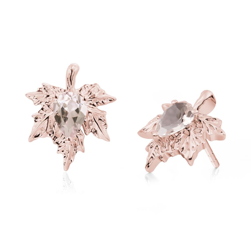 Morganite Maple Stud Earrings - LUO Jewelry #metal_18k rose gold