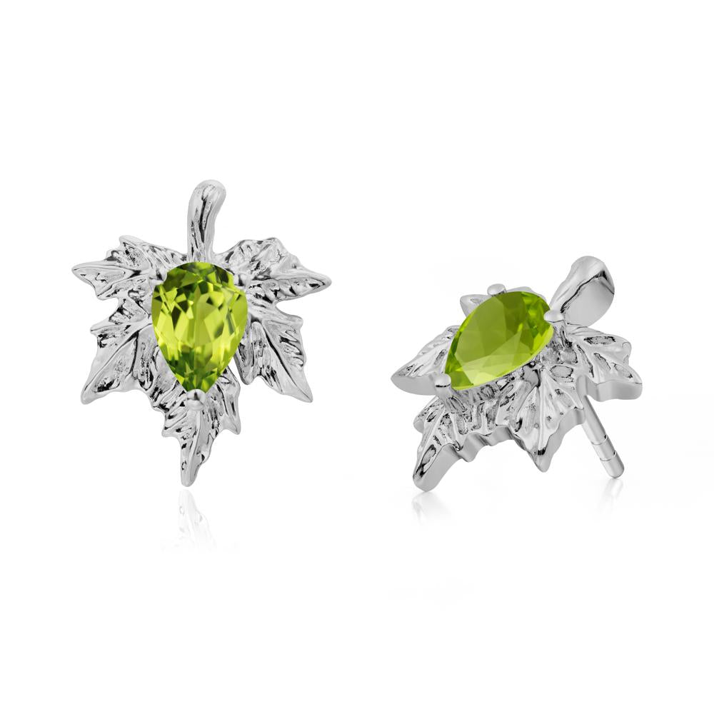 Maple Pear Shaped Peridot Earrings - LUO Jewelry #metal_platinum