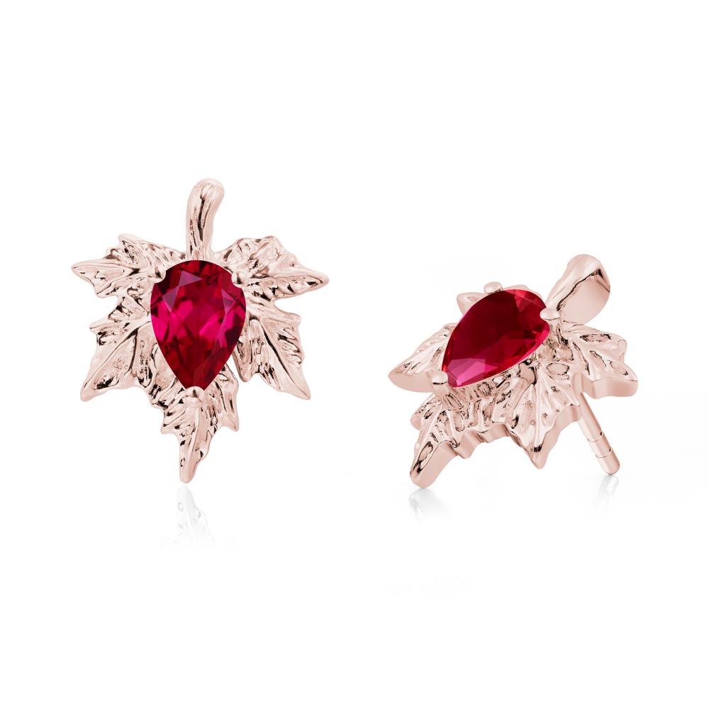 Ruby Maple Stud Earrings - LUO Jewelry #metal_18k rose gold