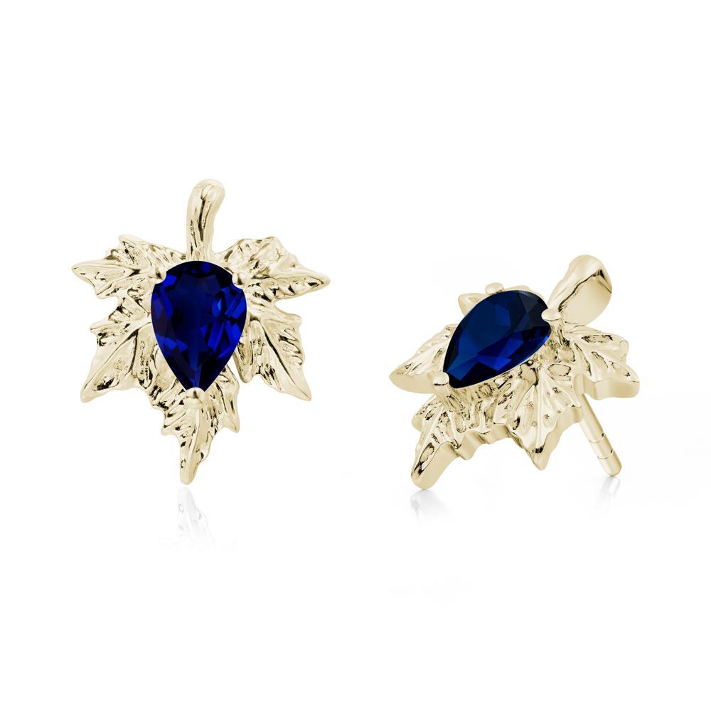 Maple Pear Shaped Sapphire Earrings - LUO Jewelry #metal_14k yellow gold