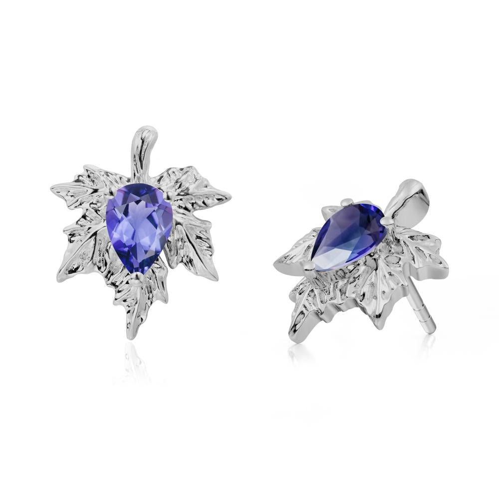 Tanzanite Maple Stud Earrings - LUO Jewelry #metal_platinum