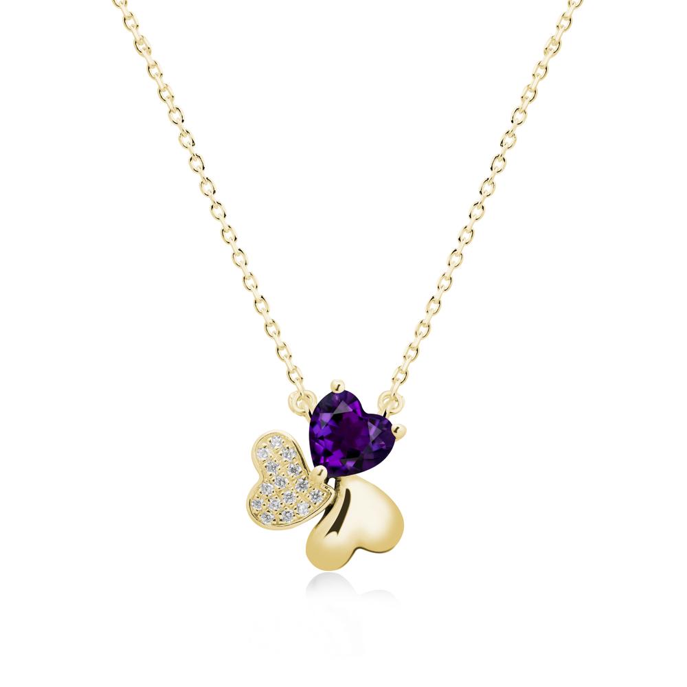Amethyst Shamrock Necklace - LUO Jewelry #metal_18k yellow gold