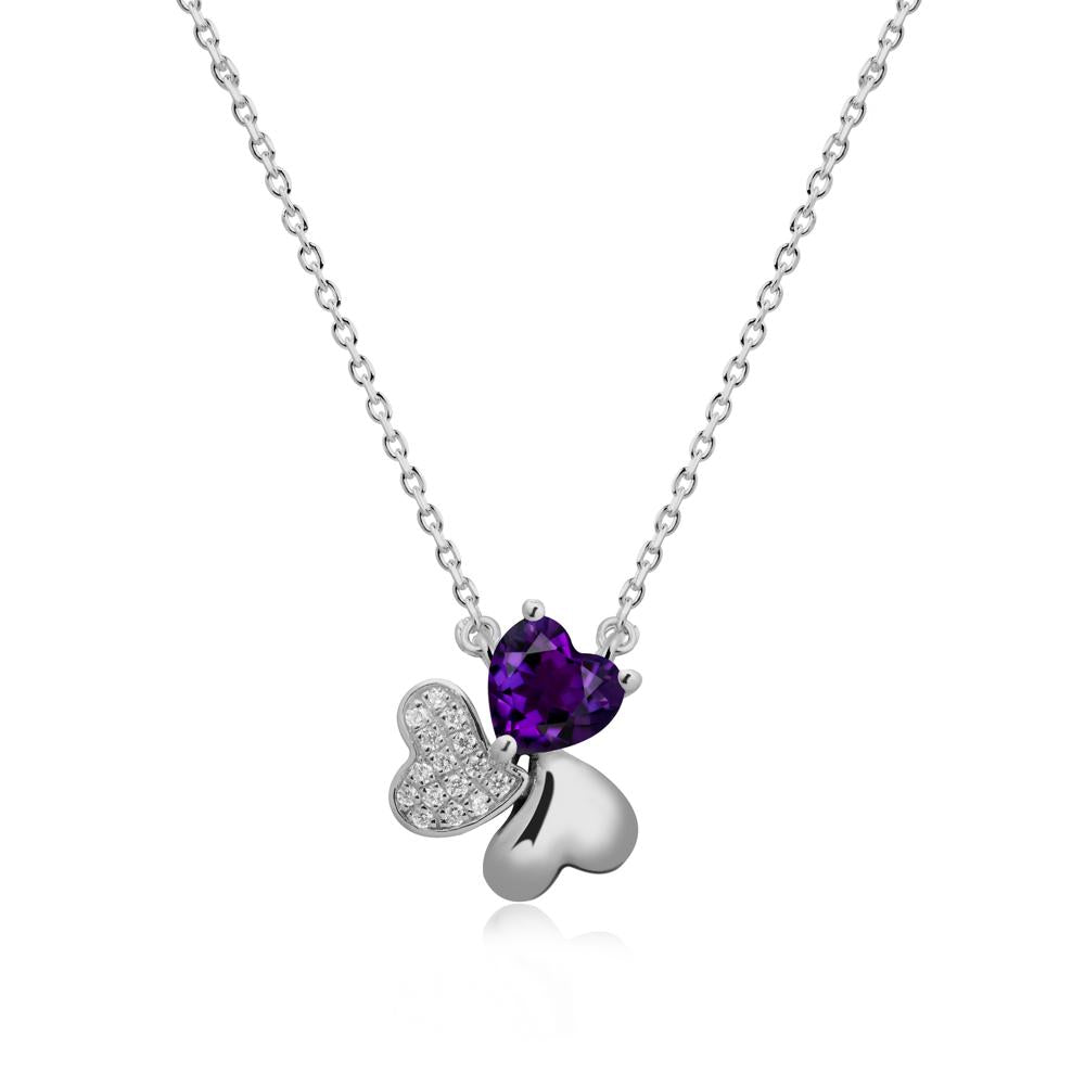 Amethyst Shamrock Necklace - LUO Jewelry #metal_platinum