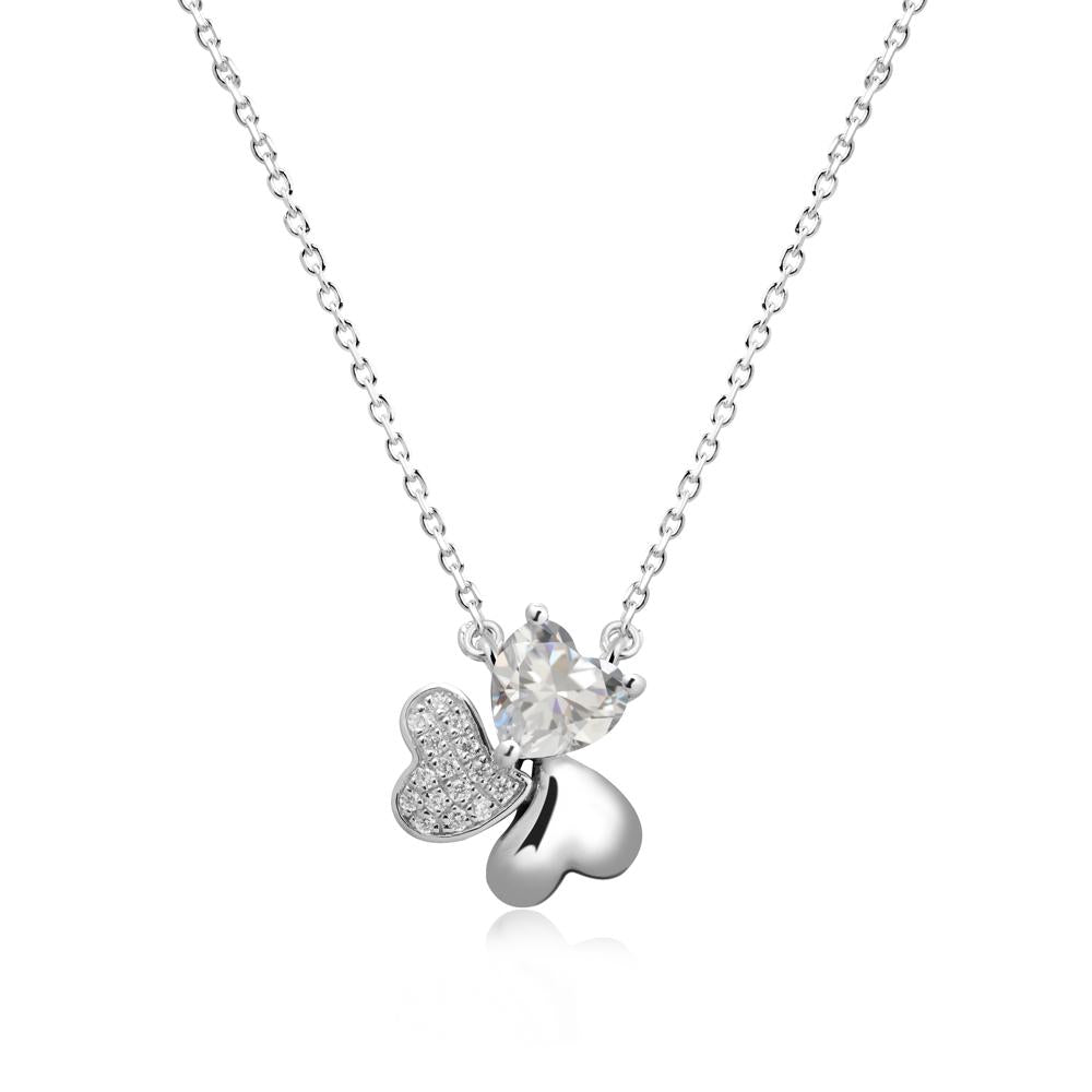 Cubic Zirconia Shamrock Necklace - LUO Jewelry #metal_sterling silver