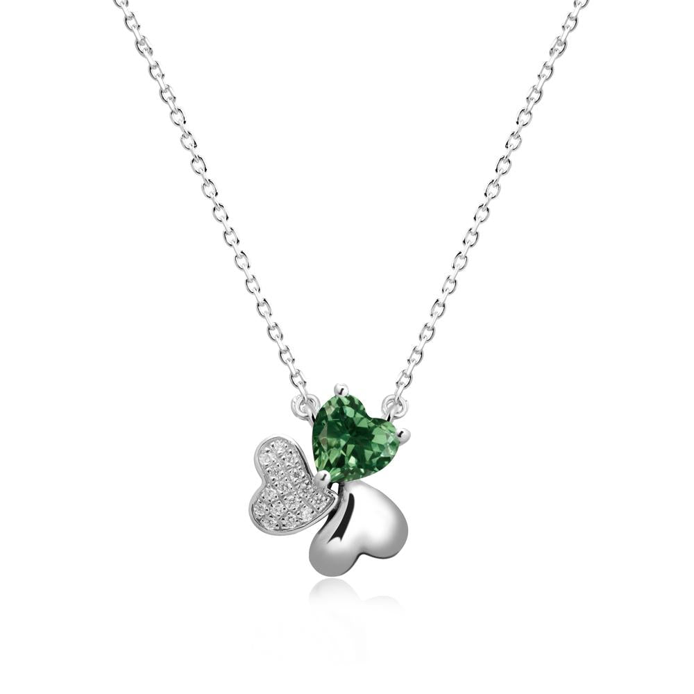 Green Sapphire Shamrock Necklace - LUO Jewelry #metal_14k white gold