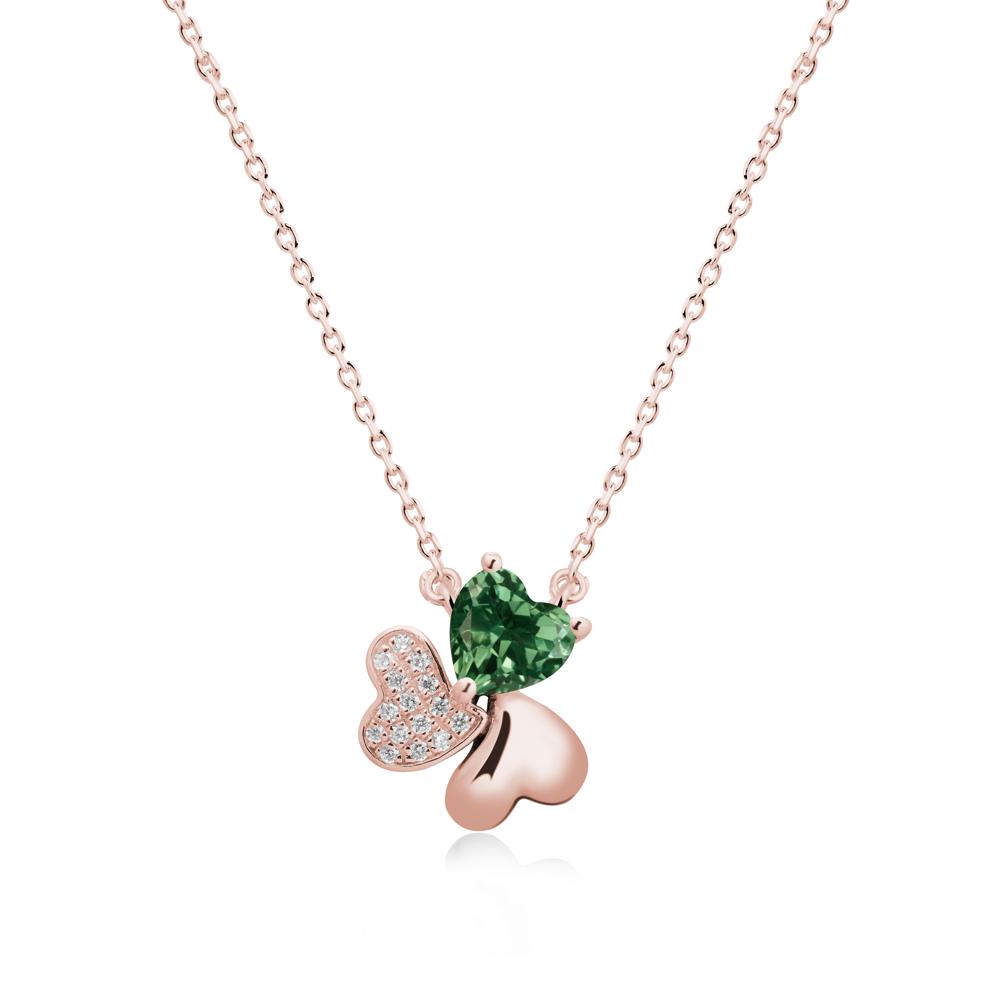 Green Sapphire Shamrock Necklace - LUO Jewelry #metal_18k rose gold