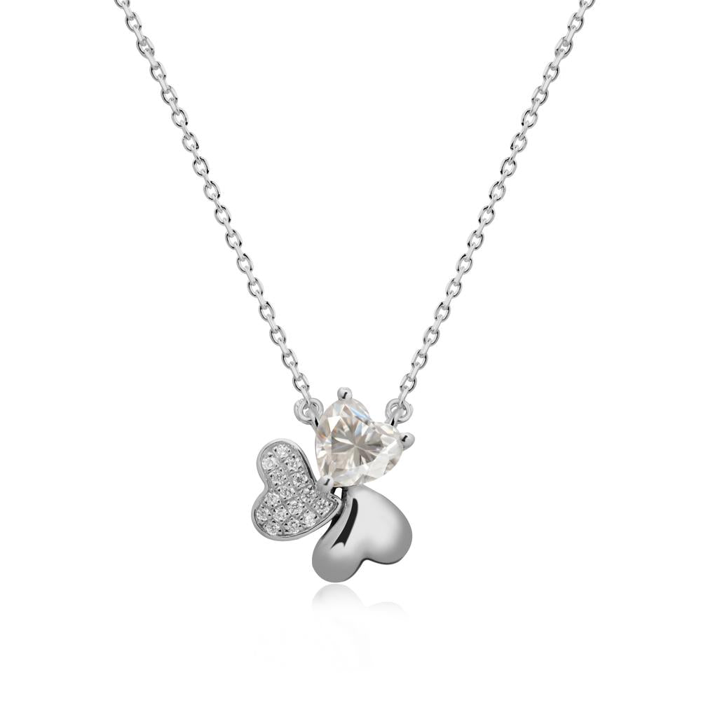 Moissanite Shamrock Necklace - LUO Jewelry #metal_platinum