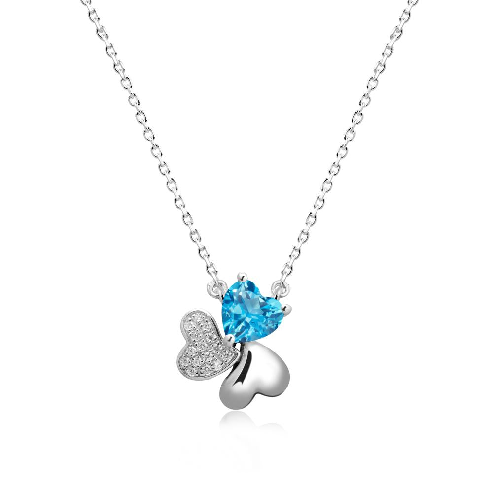 Swiss Blue Topaz Shamrock Necklace - LUO Jewelry #metal_sterling silver