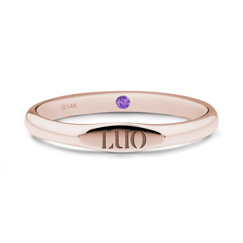 Hidden Amethyst Signet Ring - LUO Jewelry #metal_14k rose gold