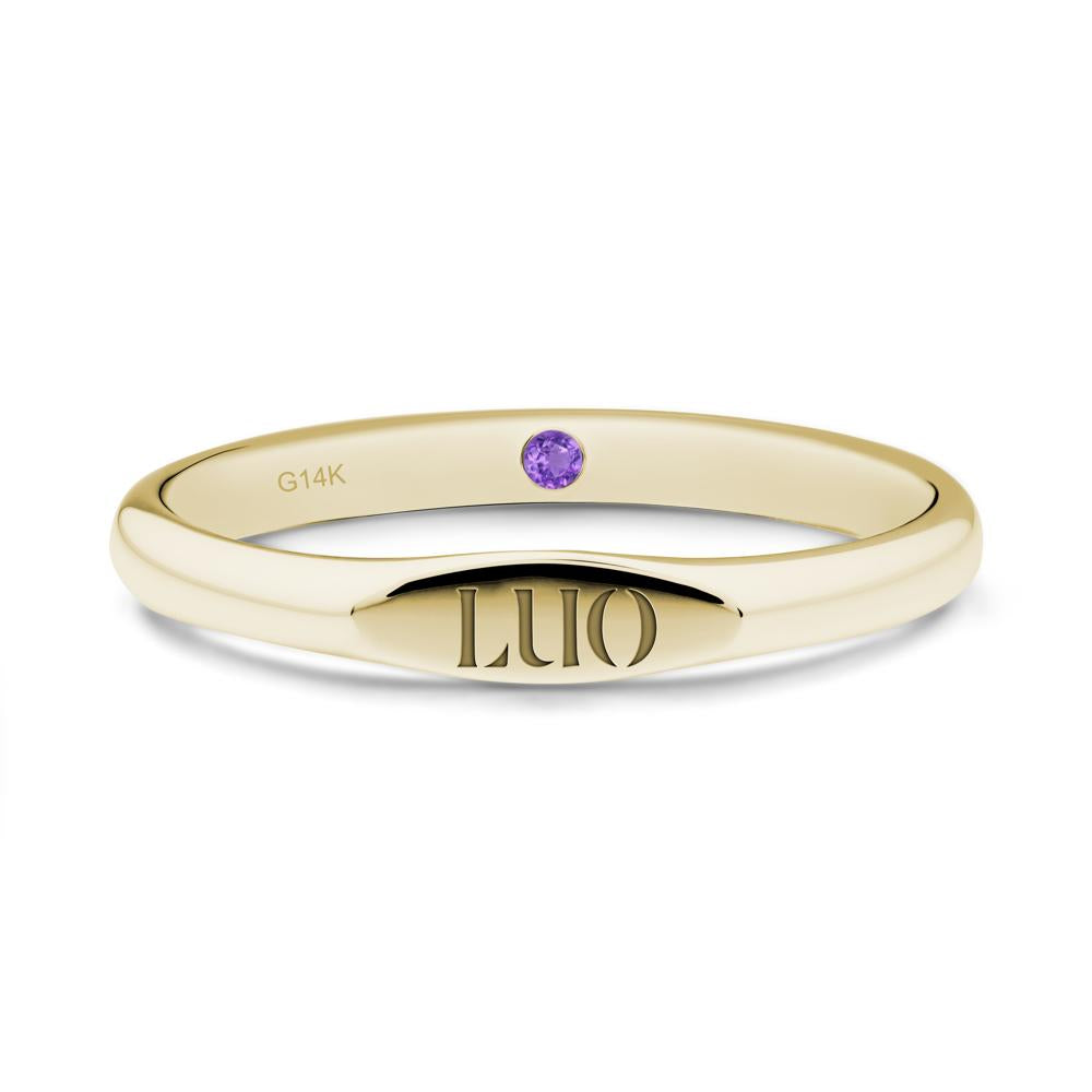 Hidden Amethyst Signet Ring - LUO Jewelry #metal_14k yellow gold