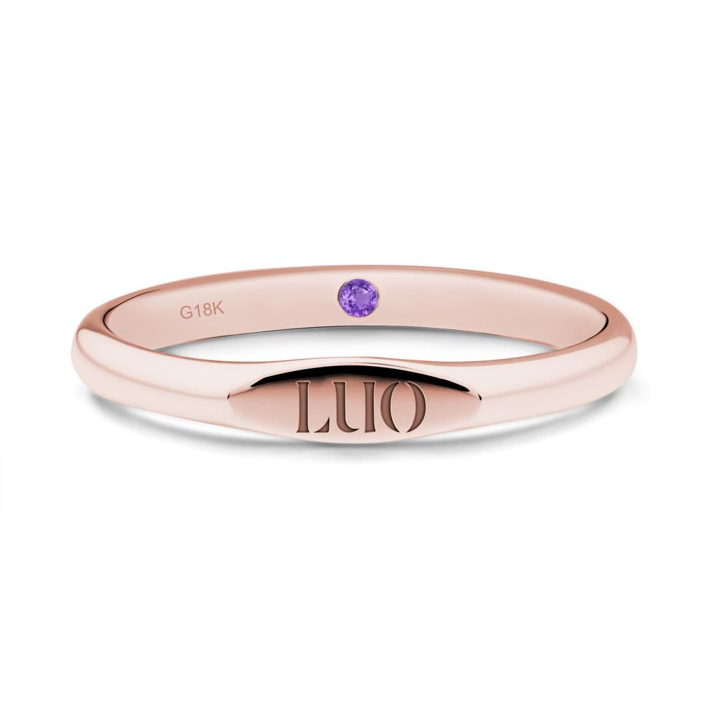 Hidden Amethyst Signet Ring - LUO Jewelry #metal_18k rose gold