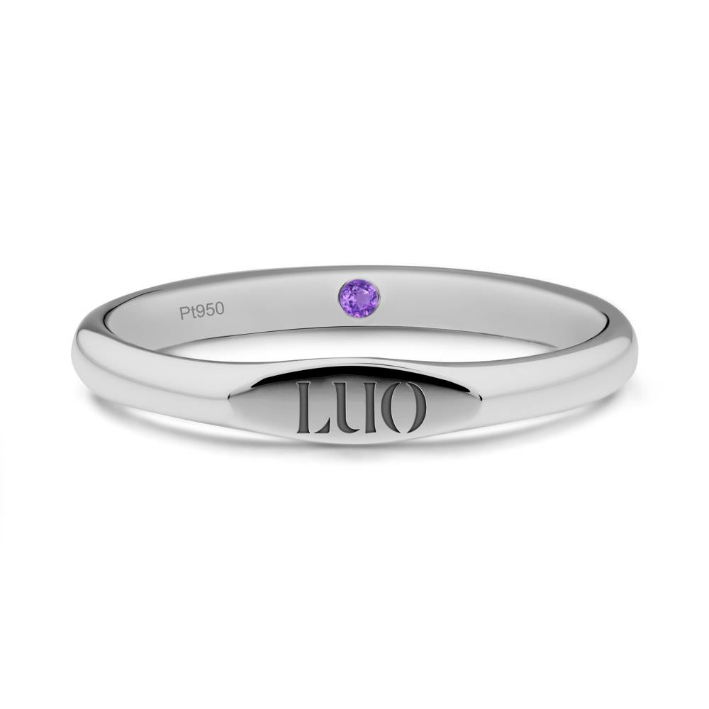 Hidden Amethyst Signet Ring - LUO Jewelry #metal_platinum