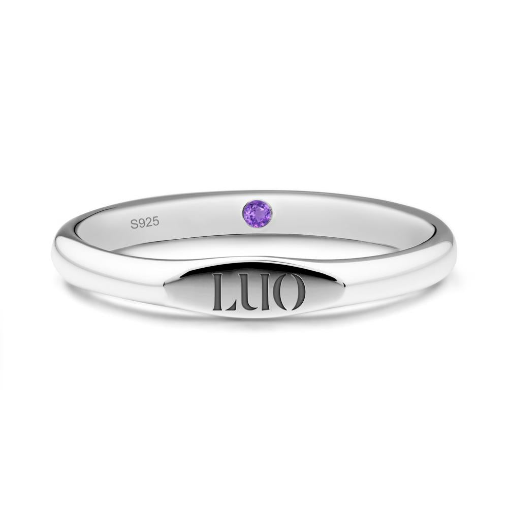 Hidden Amethyst Signet Ring - LUO Jewelry #metal_sterling silver