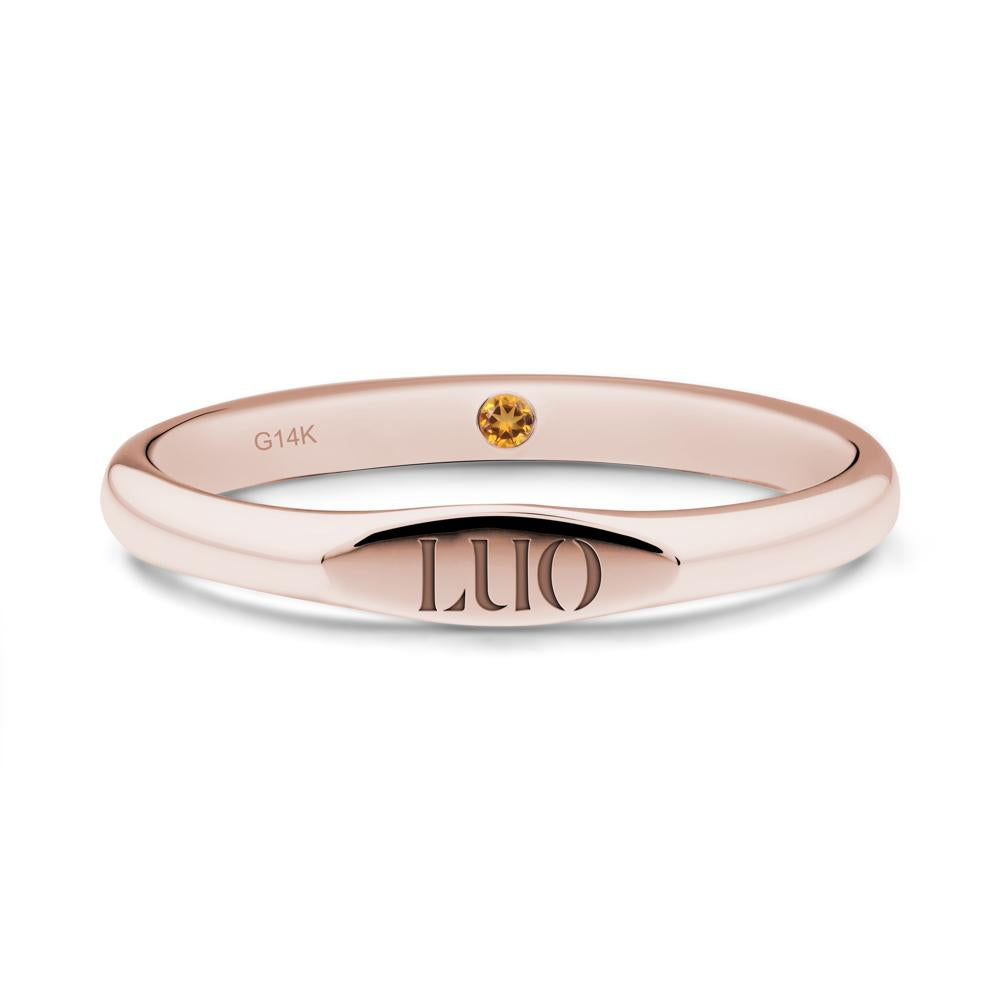 Hidden Citrine Signet Ring - LUO Jewelry #metal_14k rose gold