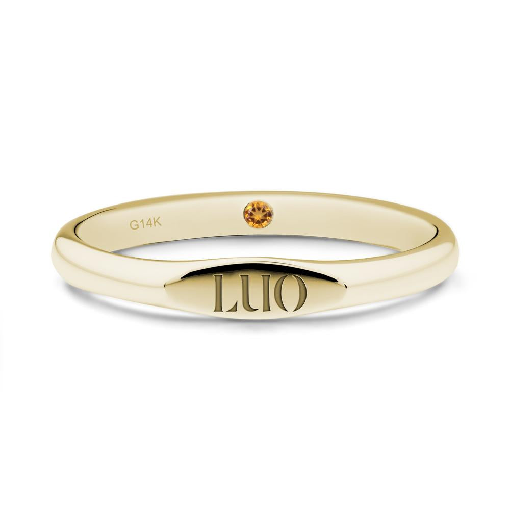 Hidden Citrine Signet Ring - LUO Jewelry #metal_14k yellow gold