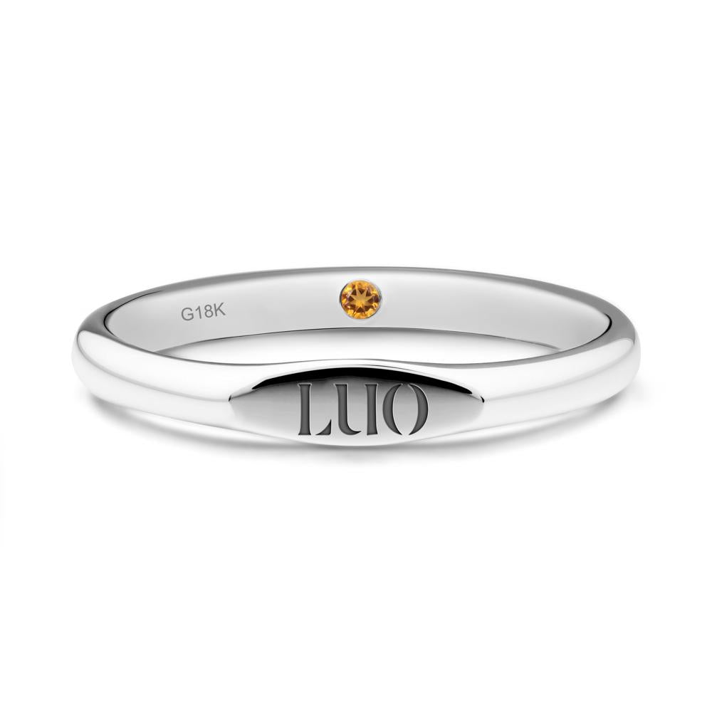 Hidden Citrine Signet Ring - LUO Jewelry #metal_18k white gold