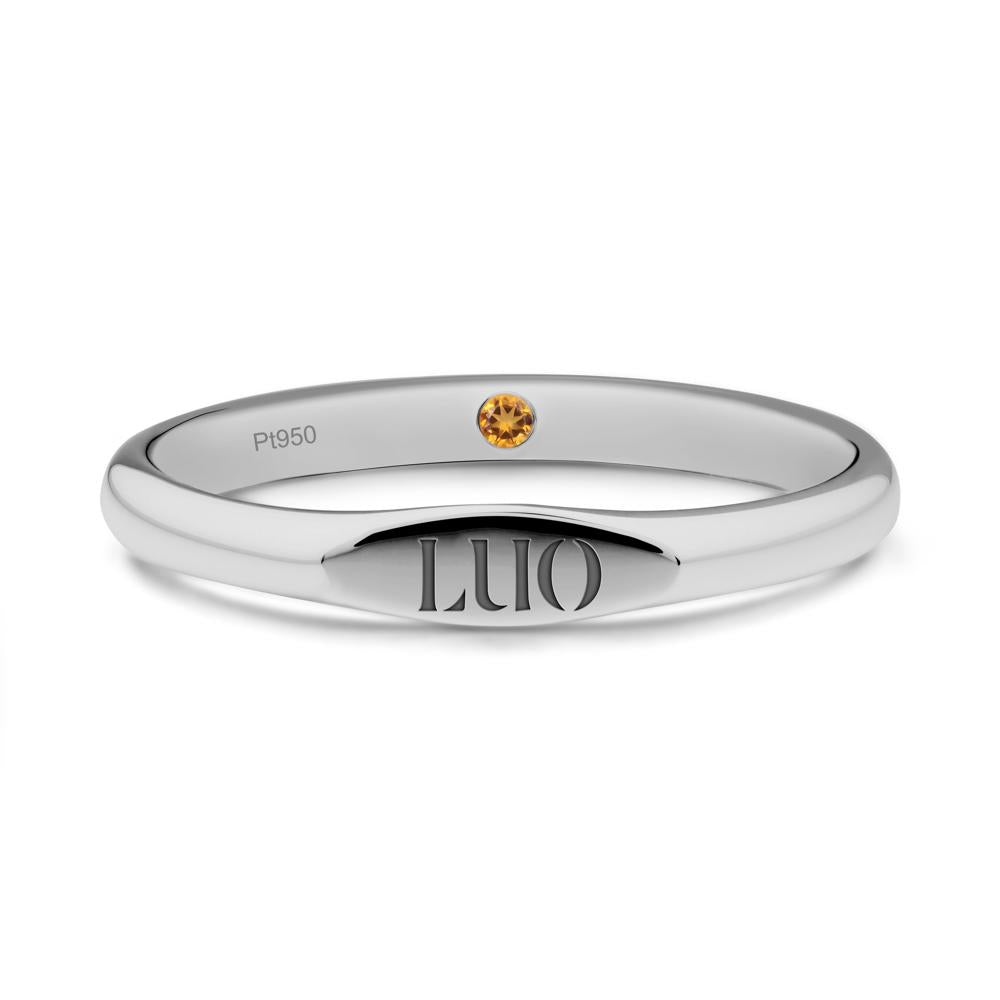 Hidden Citrine Signet Ring - LUO Jewelry #metal_platinum