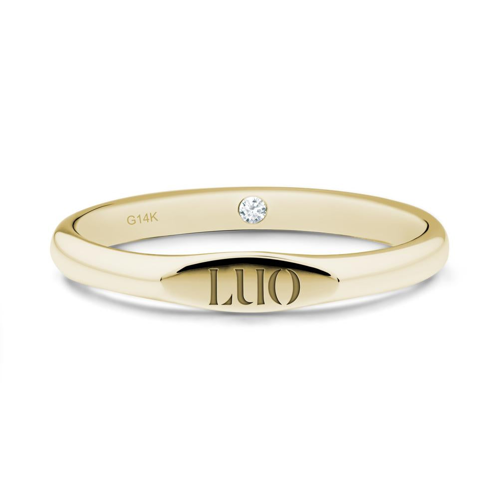 Signet Ring with Hidden Diamond - LUO Jewelry #metal_14k yellow gold