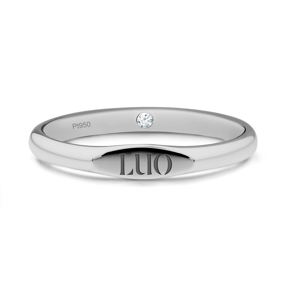Signet Ring with Hidden Diamond - LUO Jewelry #metal_platinum