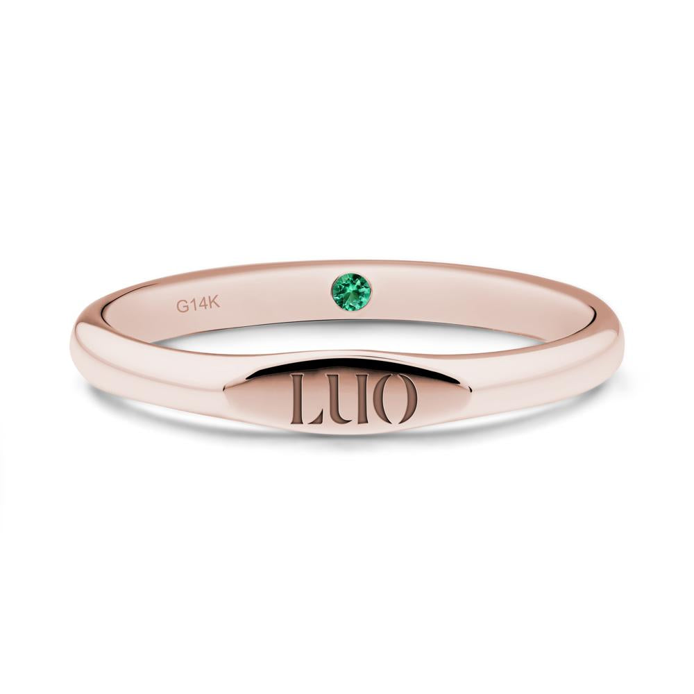 Hidden Emerald Signet Ring - LUO Jewelry #metal_14k rose gold