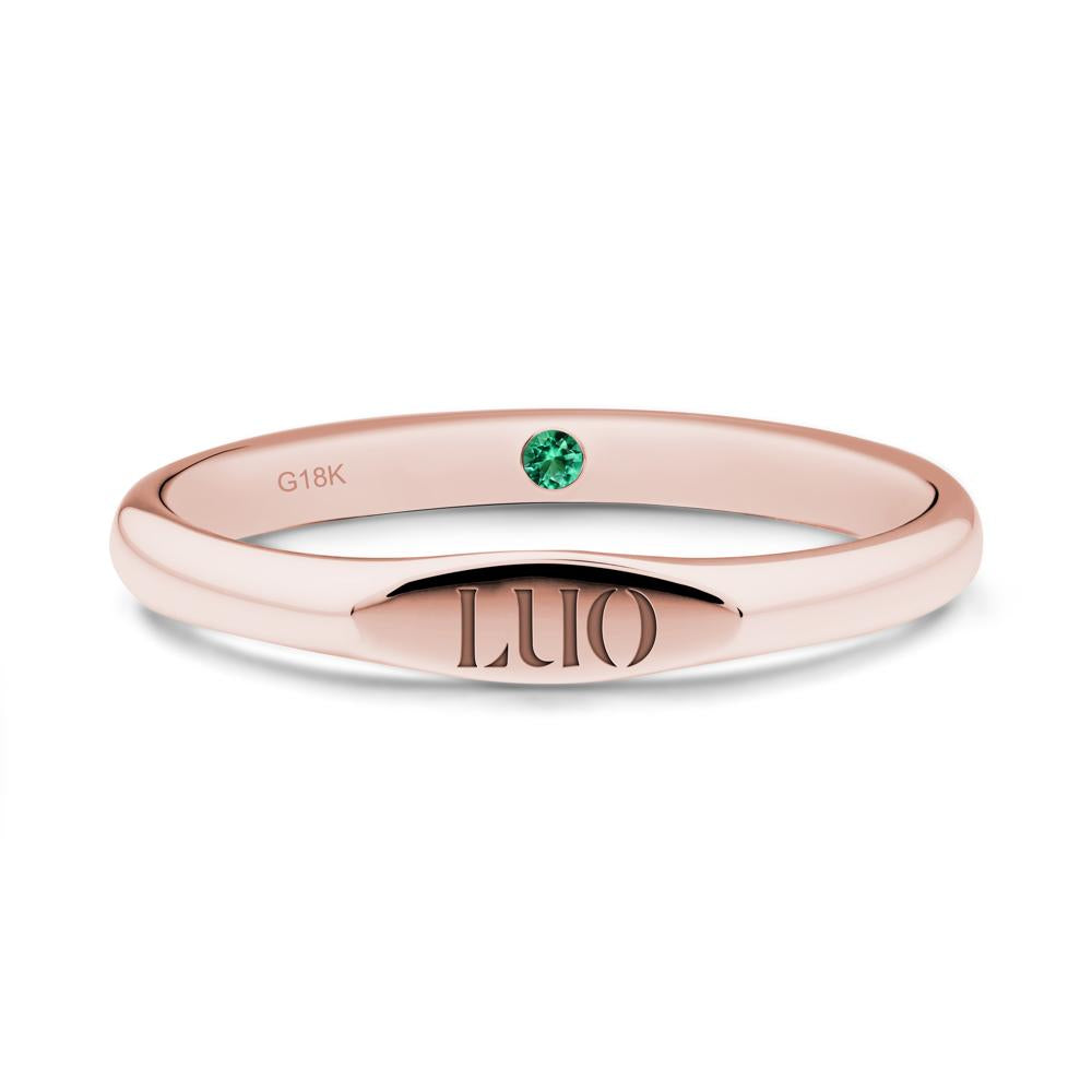 Hidden Emerald Signet Ring - LUO Jewelry #metal_18k rose gold