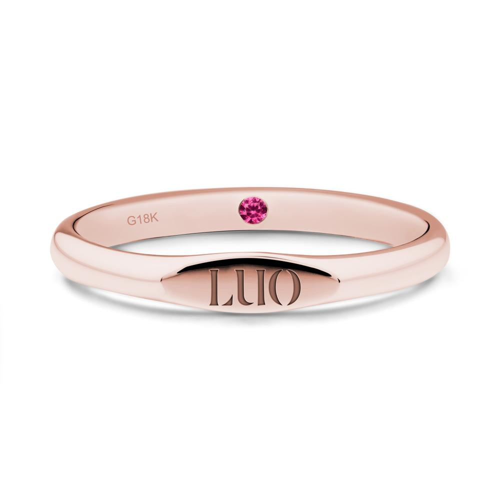 Hidden Ruby Signet Ring - LUO Jewelry #metal_18k rose gold