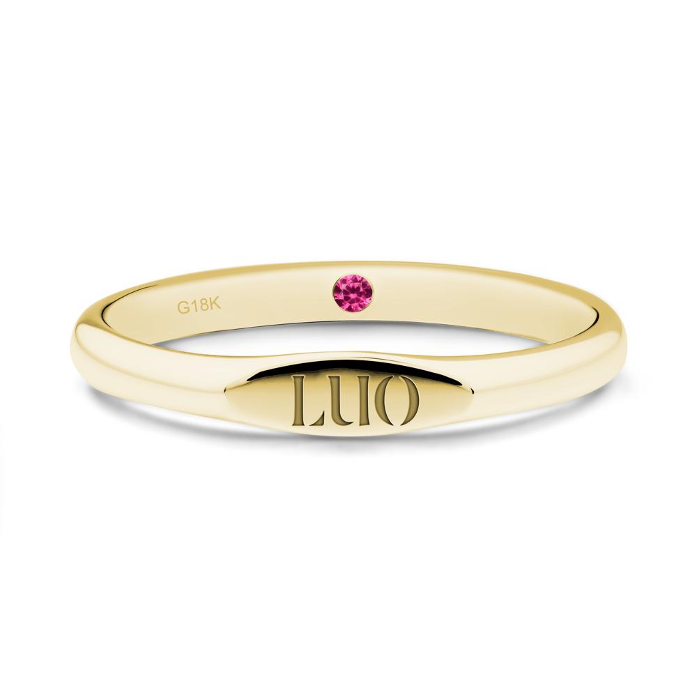 Hidden Ruby Signet Ring - LUO Jewelry #metal_18k yellow gold