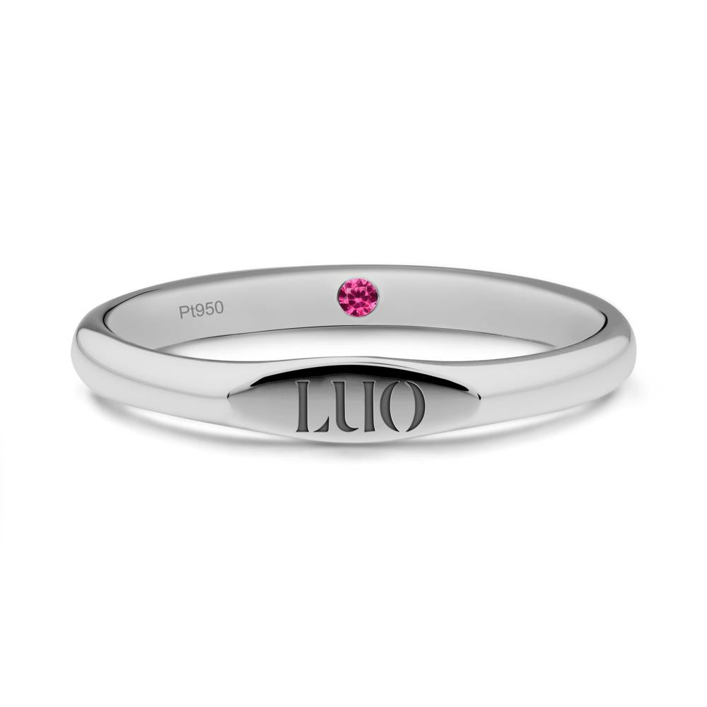 Hidden Ruby Signet Ring - LUO Jewelry #metal_platinum