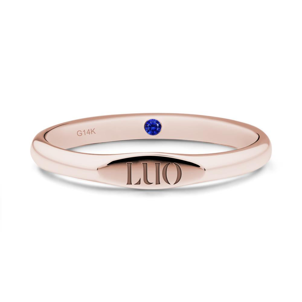 Signet Ring with Hidden Sapphire - LUO Jewelry #metal_14k rose gold