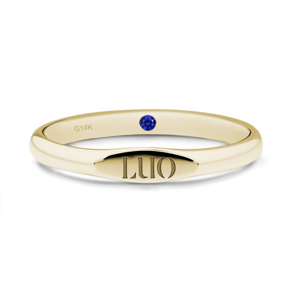 Signet Ring with Hidden Sapphire - LUO Jewelry #metal_14k yellow gold