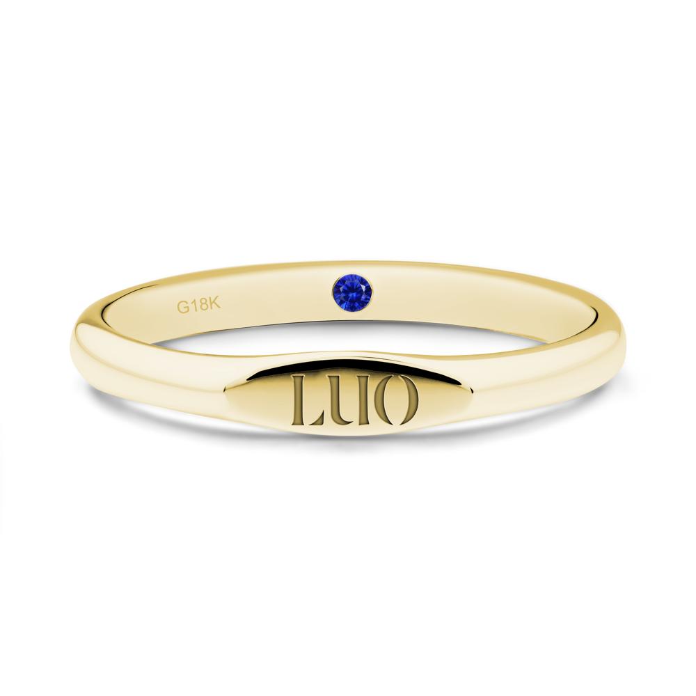 Signet Ring with Hidden Sapphire - LUO Jewelry #metal_18k yellow gold