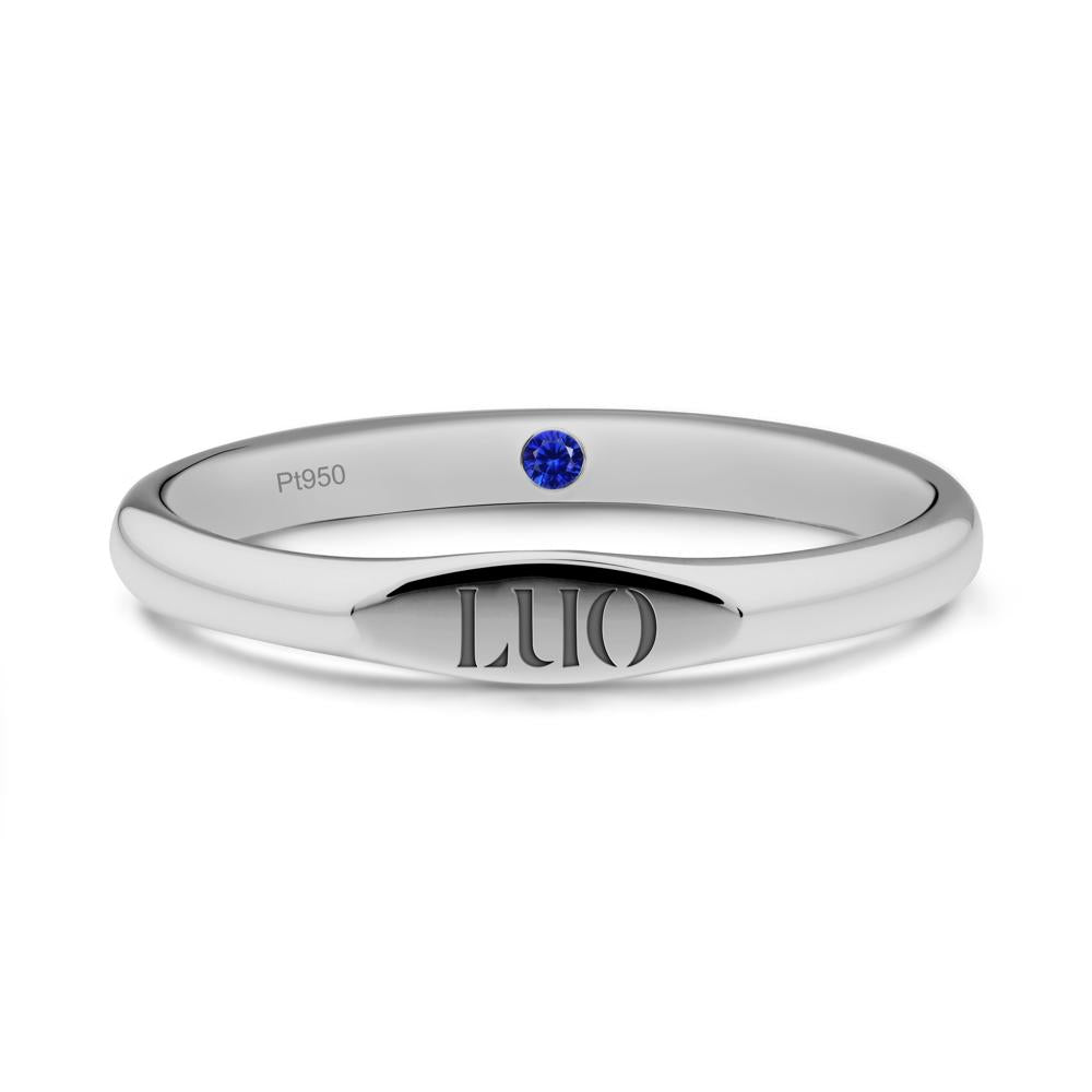 Signet Ring with Hidden Sapphire - LUO Jewelry #metal_platinum