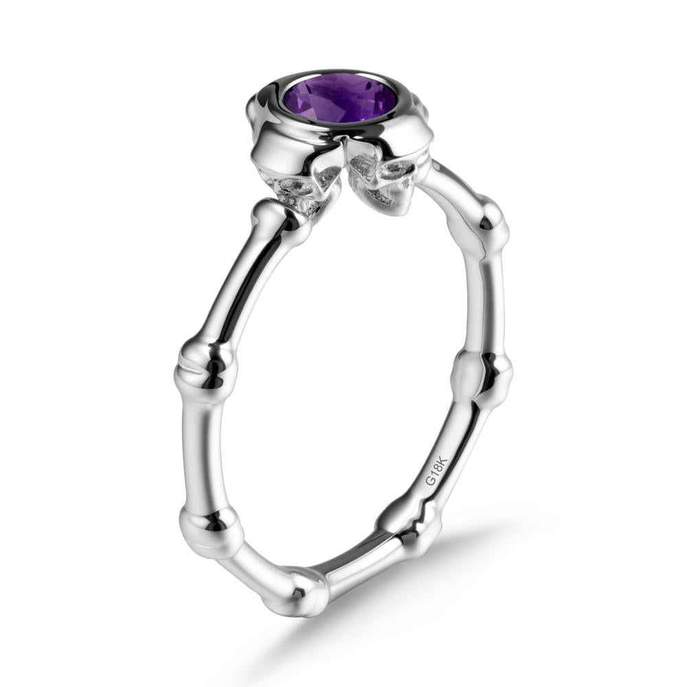 Helloween Amethyst Ring with Skull - LUO Jewelry #metal_18k white gold