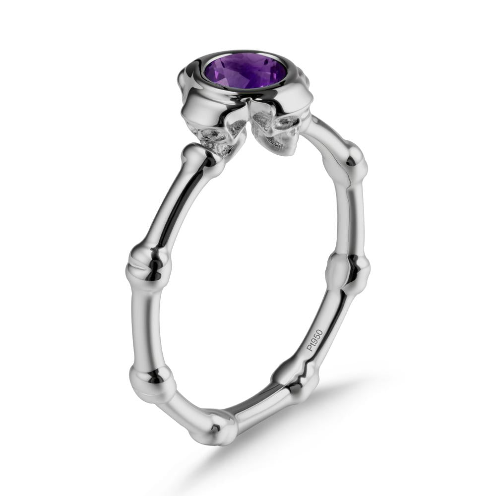 Helloween Amethyst Ring with Skull - LUO Jewelry #metal_platinum