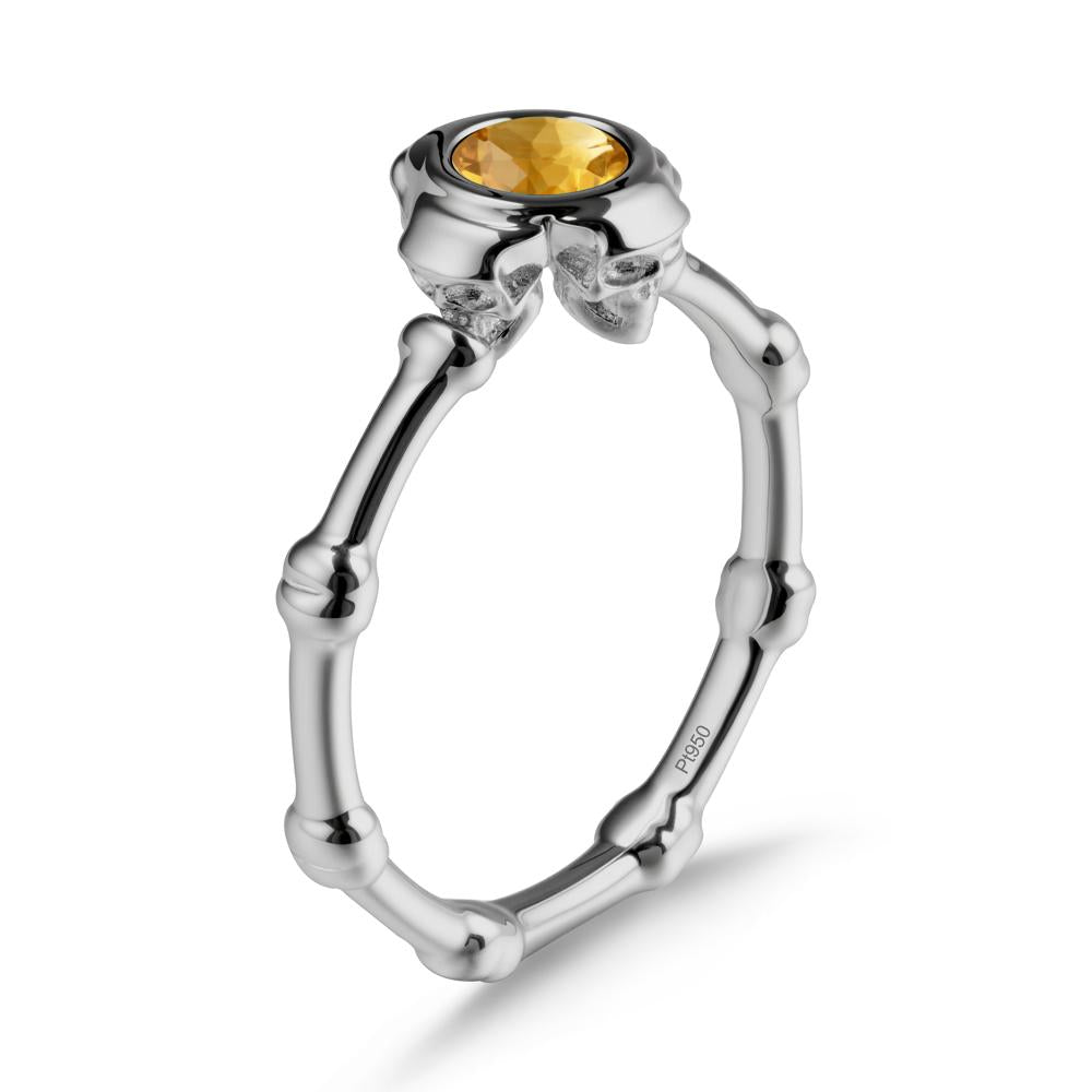 Helloween Citrine Ring with Skull - LUO Jewelry #metal_platinum