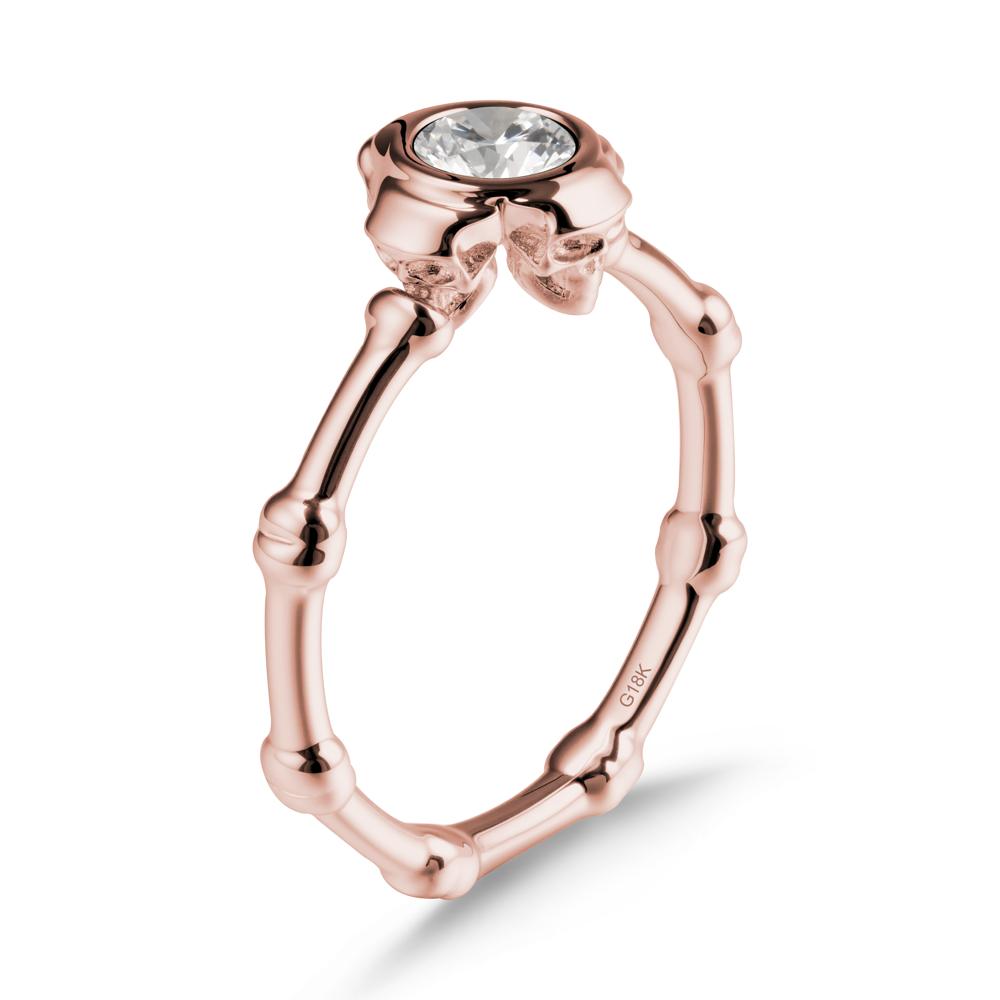 Gothic Cubic Zirconia Skull Ring - LUO Jewelry #metal_18k rose gold