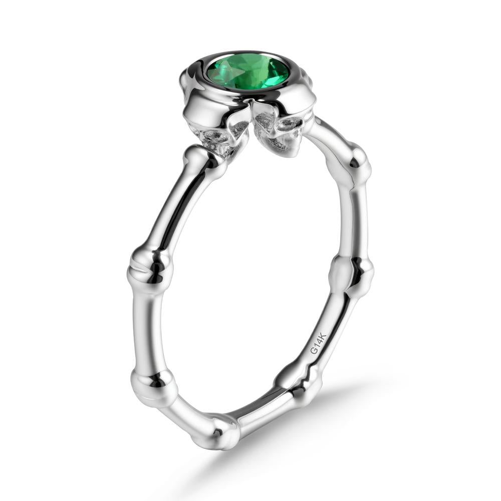 Helloween Emerald Ring with Skull - LUO Jewelry #metal_14k white gold