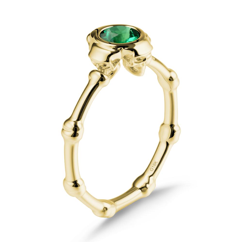 Helloween Emerald Ring with Skull - LUO Jewelry #metal_18k yellow gold