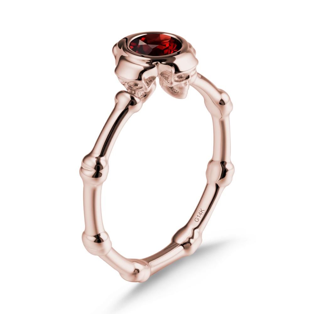 Gothic Garnet Skull Ring - LUO Jewelry #metal_14k rose gold