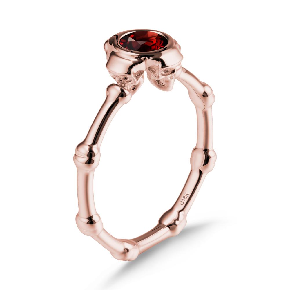 Gothic Garnet Skull Ring - LUO Jewelry #metal_18k rose gold