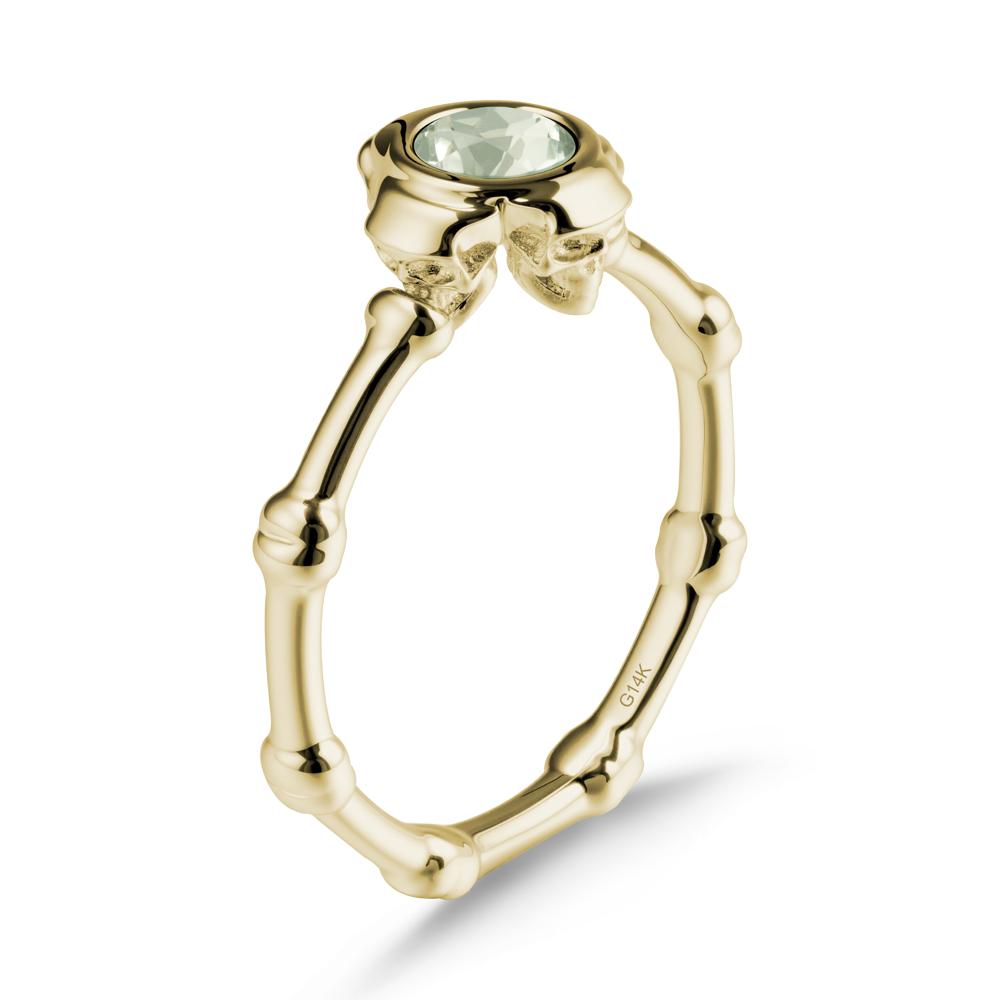 Helloween Green Amethyst Ring with Skull - LUO Jewelry #metal_14k yellow gold