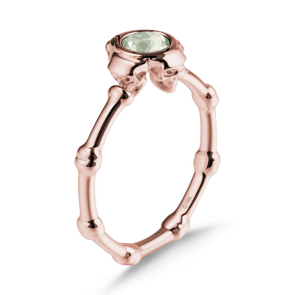 Helloween Green Amethyst Ring with Skull - LUO Jewelry #metal_18k rose gold