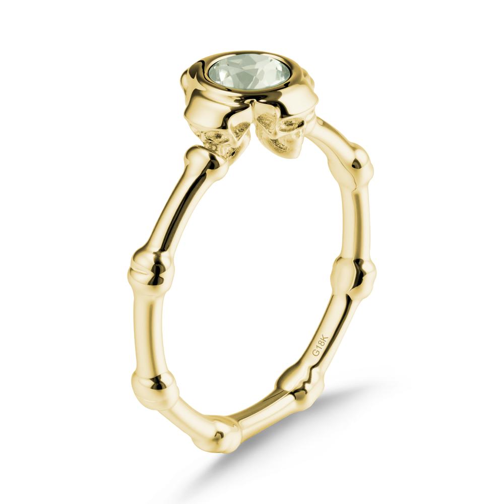 Helloween Green Amethyst Ring with Skull - LUO Jewelry #metal_18k yellow gold