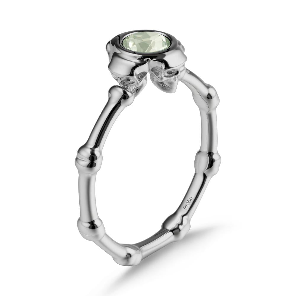 Helloween Green Amethyst Ring with Skull - LUO Jewelry #metal_platinum