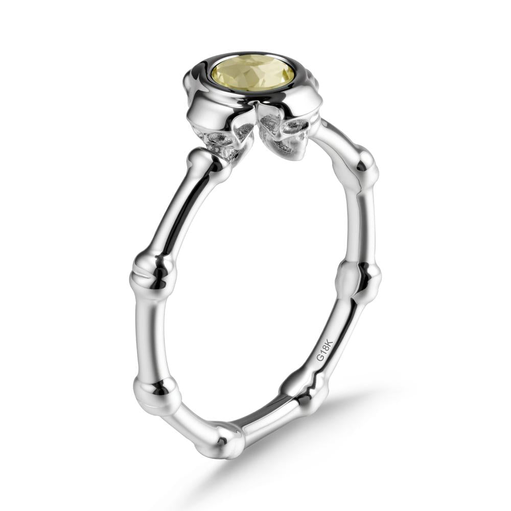 Gothic Lemon Quartz Skull Ring - LUO Jewelry #metal_18k white gold