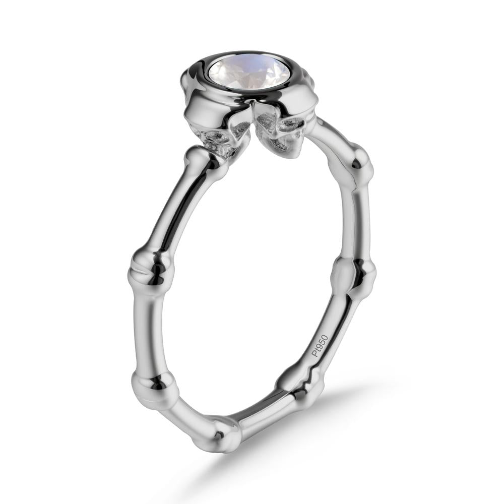 Gothic Moonstone Skull Ring - LUO Jewelry #metal_platinum