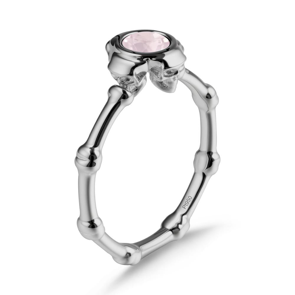 Gothic Rose Quartz Skull Ring - LUO Jewelry #metal_platinum