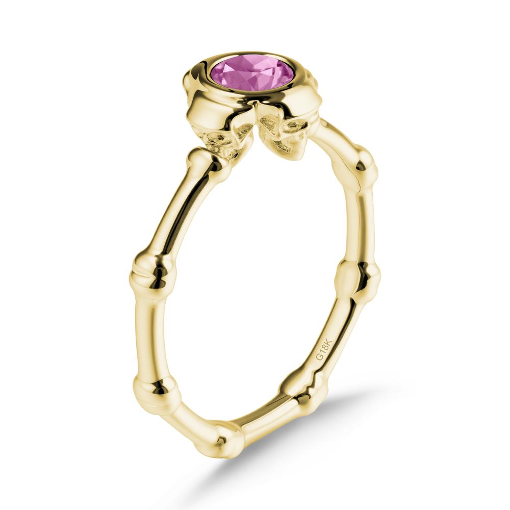 Helloween Pink Sapphire Ring with Skull - LUO Jewelry #metal_18k yellow gold