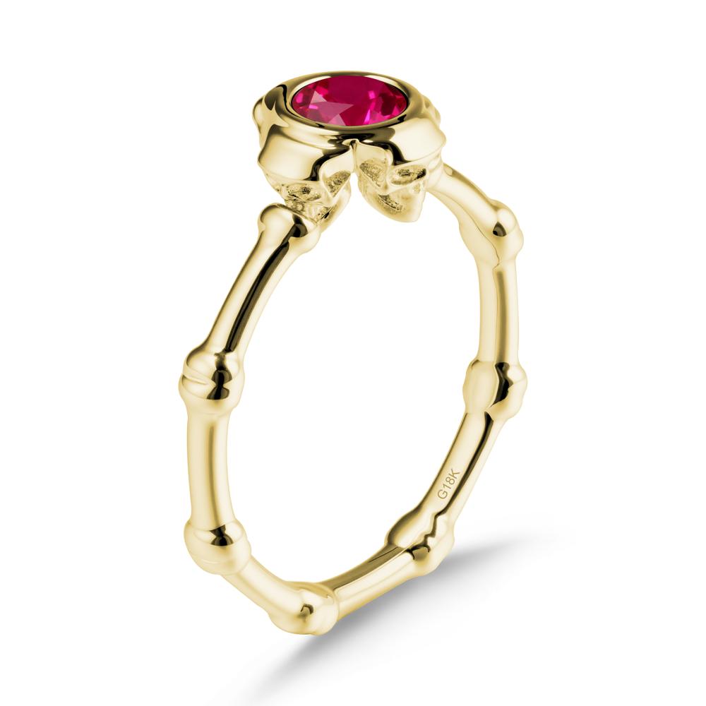 Gothic Ruby Skull Ring - LUO Jewelry #metal_18k yellow gold